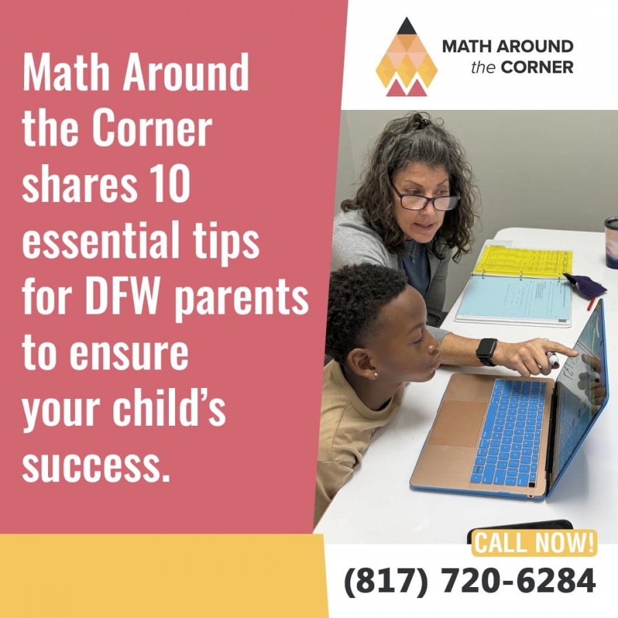 Math tutor guiding a child through a lesson on a laptop