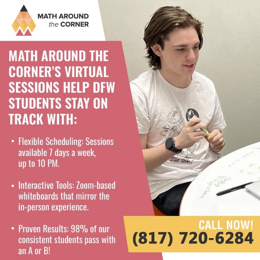 Student using interactive tools during virtual math tutoring session in DFW