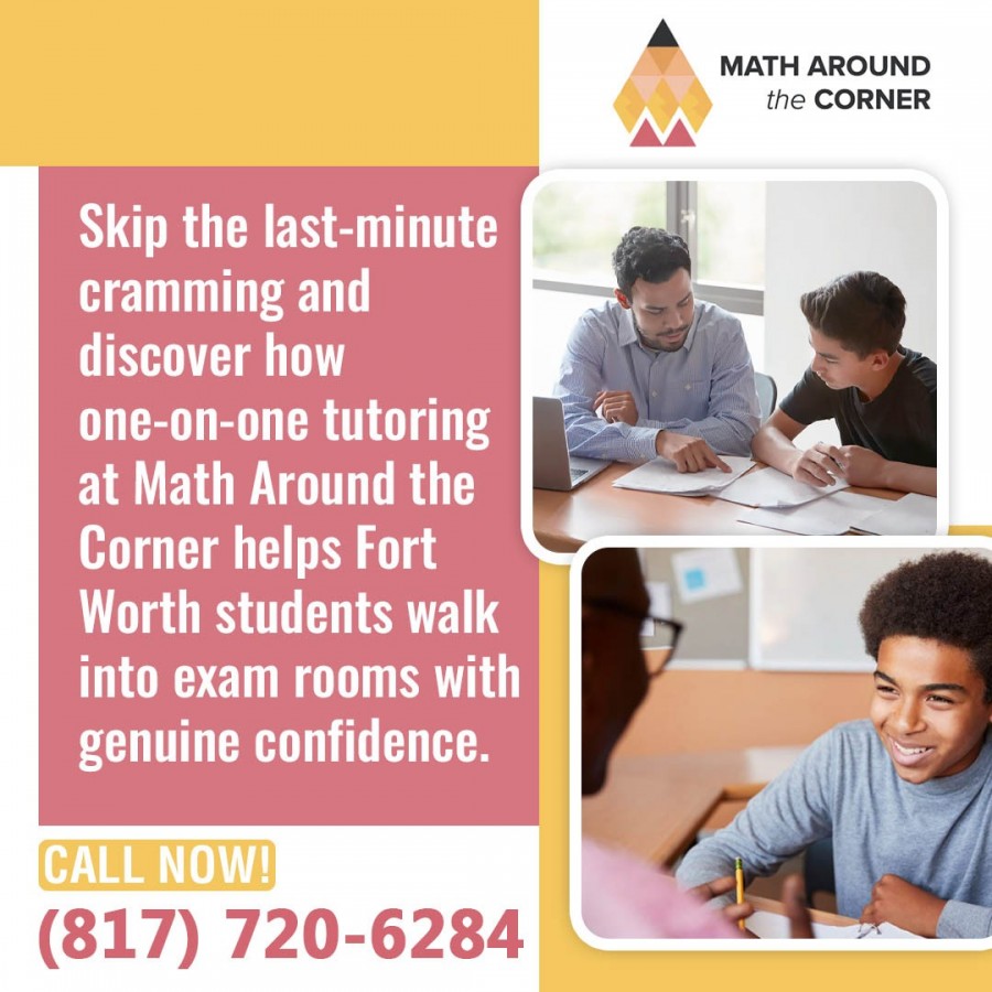 Math tutor helping students prepare for exams during one-on-one tutoring sessions in Fort Worth