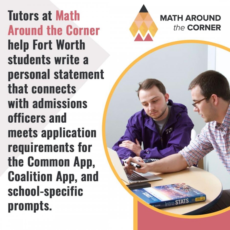 Math Around The Corner student writing a college admissions essay.